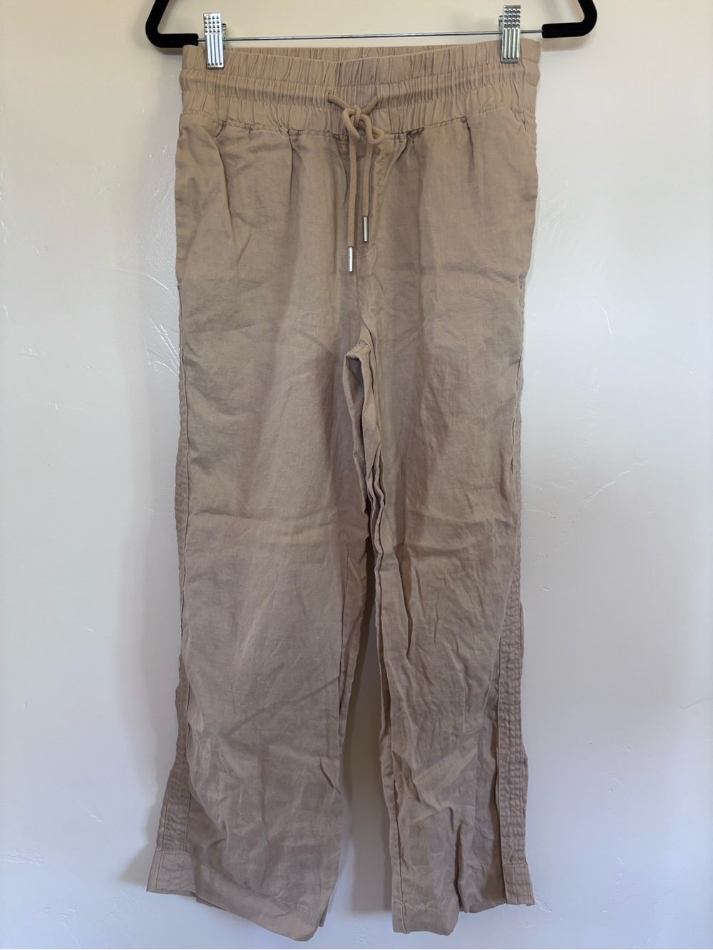 Quince 100% Linen Pull-On Pants Beige Oatmeal | Small